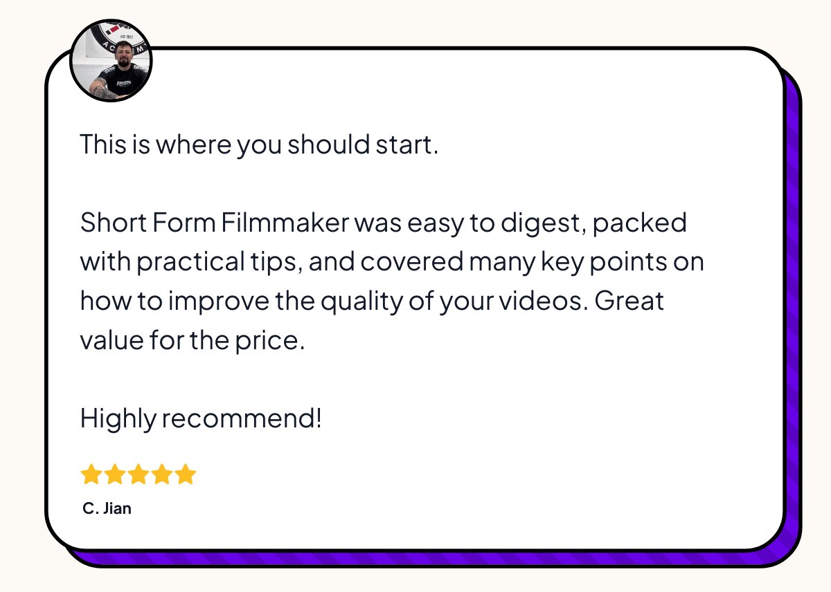 Five star review from C. Jian about lighting and cinematic feel